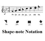 Picture of shape-note notation